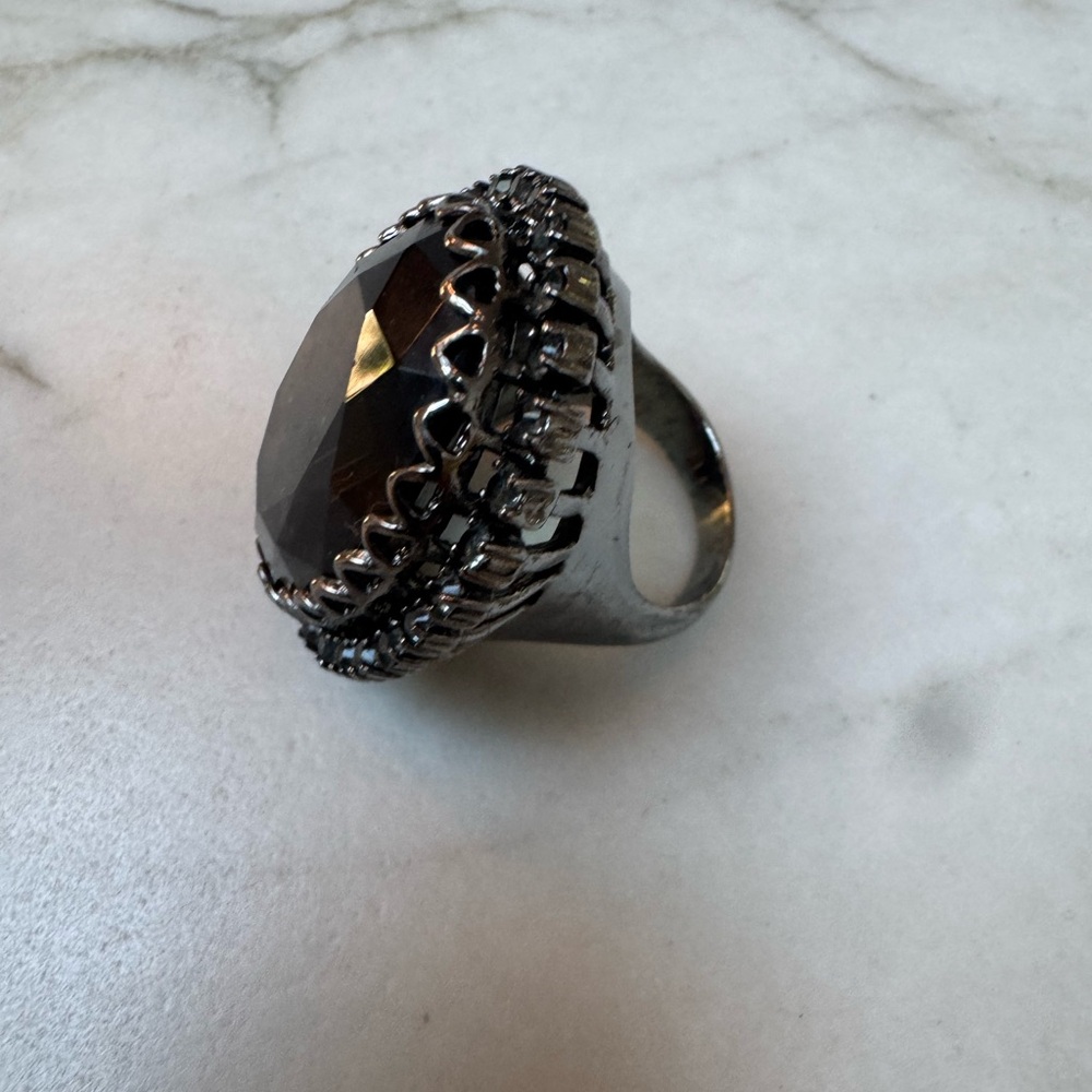 Large Silver Gemstone Ring - image 3